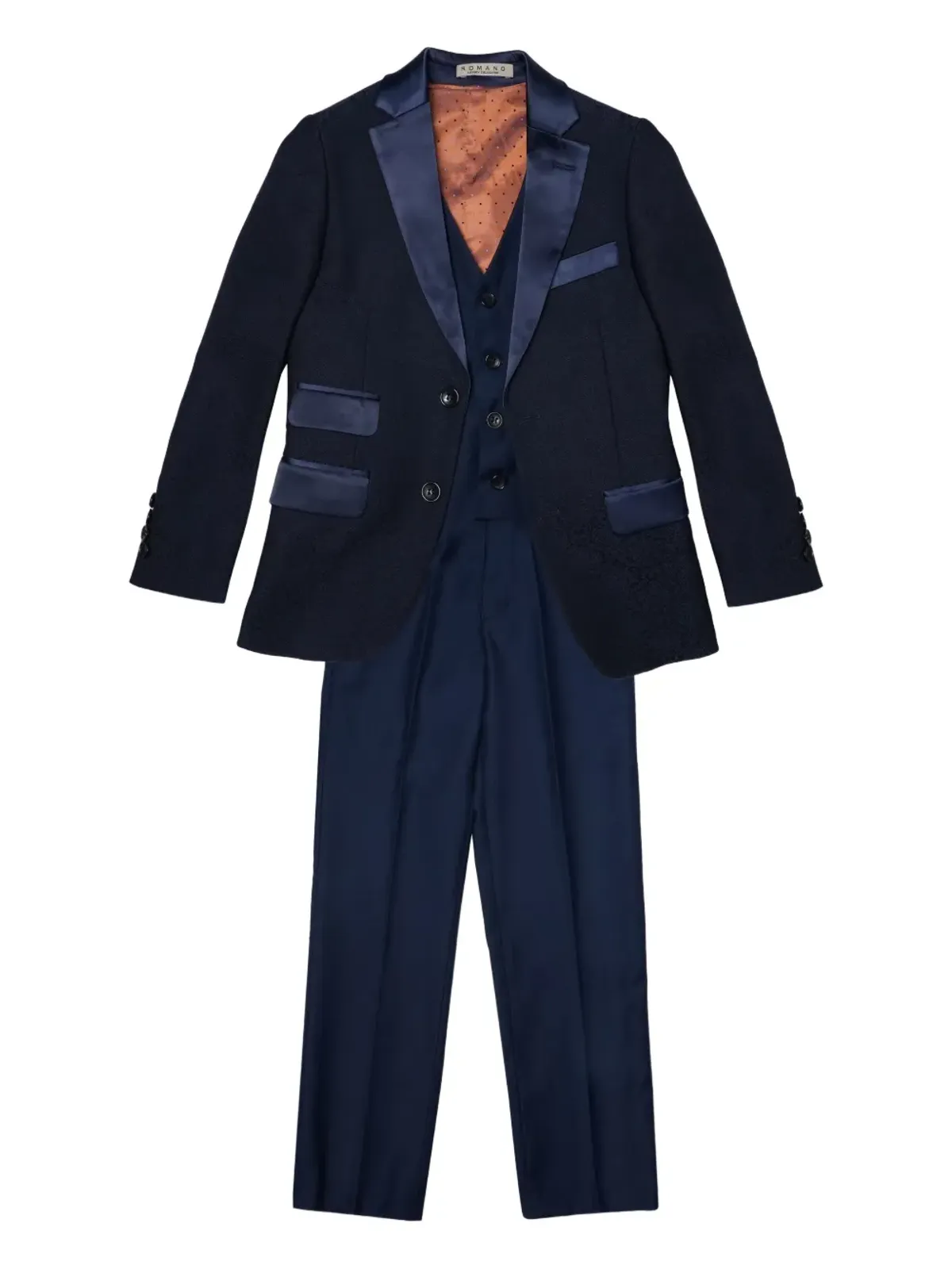 ROMANO KIDS サテン・トリムスーツ（3点セット） - Blue - 画像1