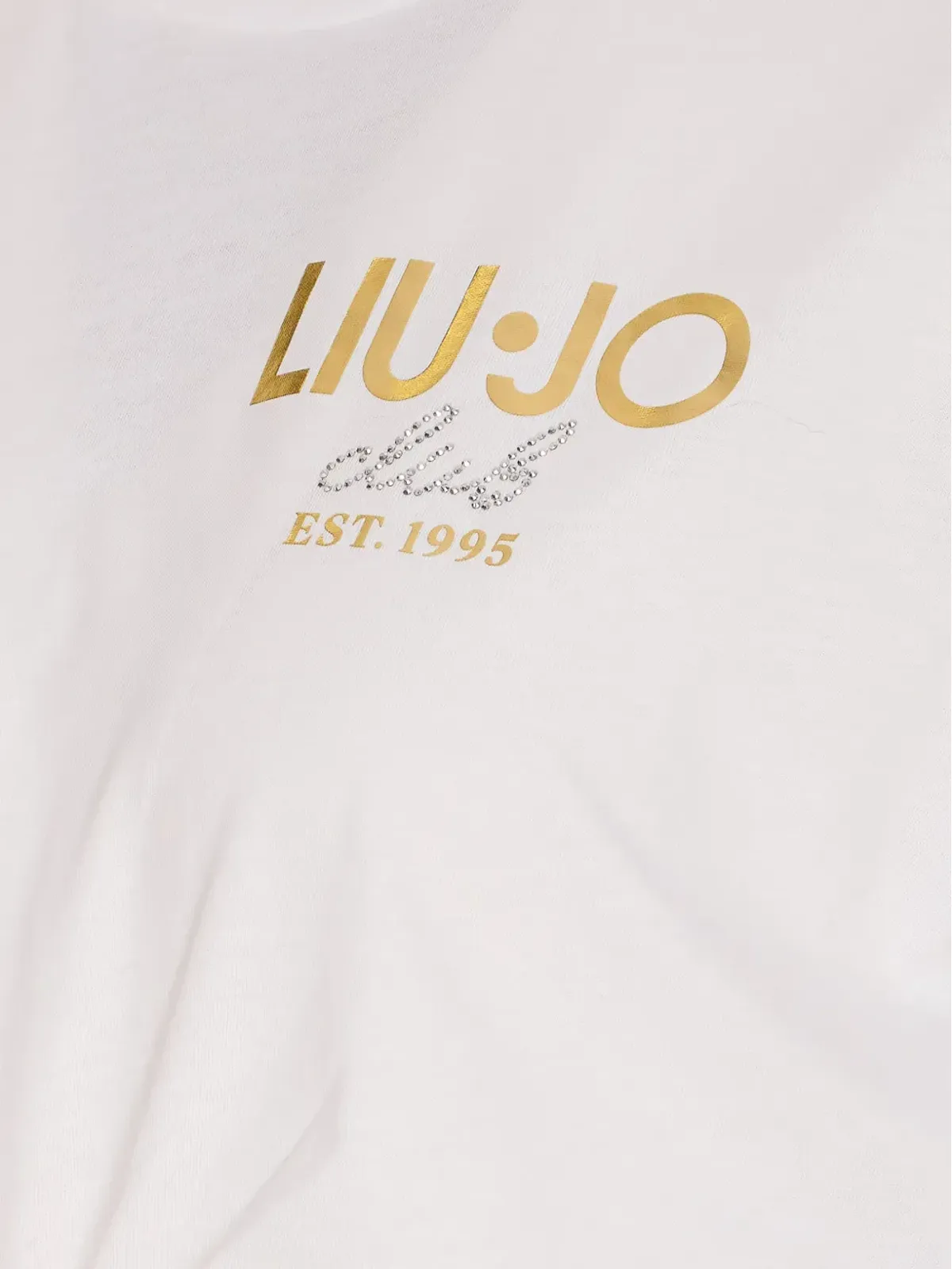 LIU JO ロゴ入りクロップドTシャツ ホワイト - 画像3