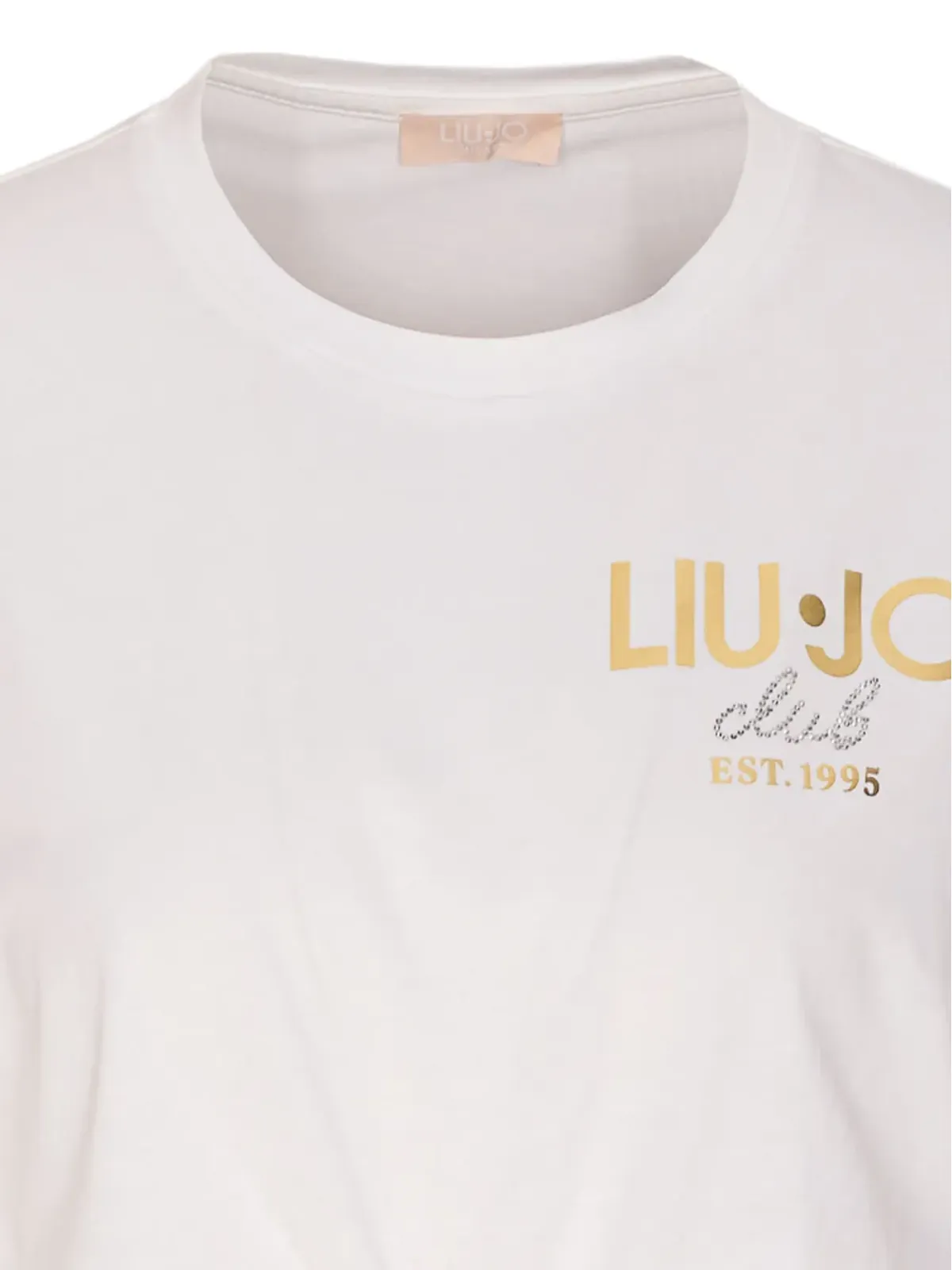 LIU JO ロゴ入りクロップドTシャツ ホワイト - 画像4