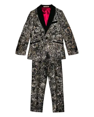 ROMANO KIDS 花柄ブロケードのツーピーススーツ - サムネイル1