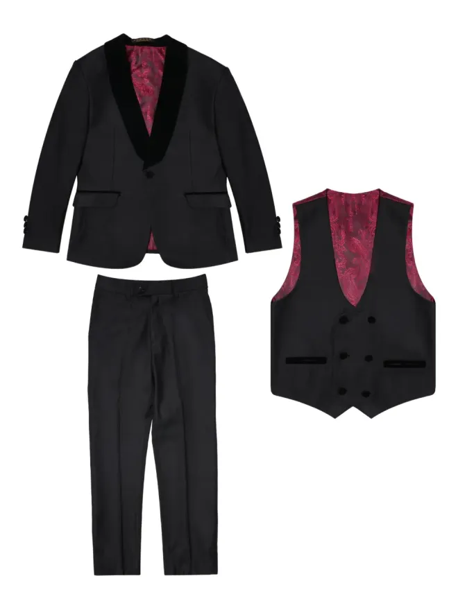 ROMANO KIDS ROMANO KIDS ベルベットトリムスーツ（3点セット）- ブラックの商品画像