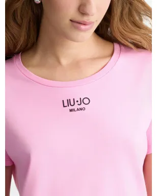 LIU JO ロゴディテール コットン Tシャツ - ピンク - サムネイル4