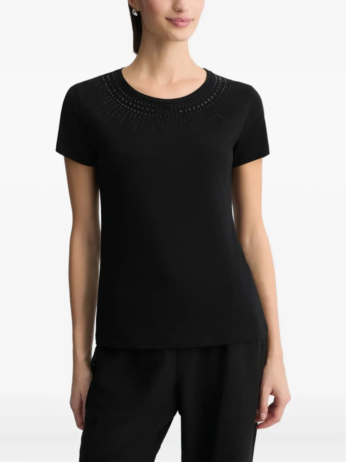 LIU JO 装飾が施された クルーネック Tシャツ - ブラック - 画像3