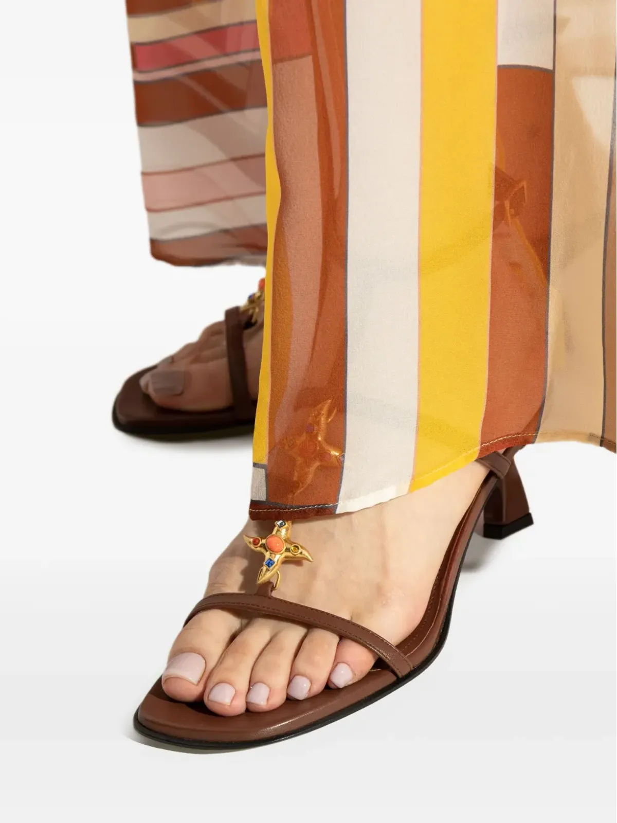 Nodaleto レザーサンダル - Brown - 画像5