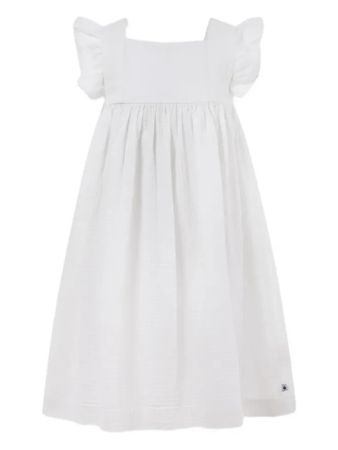 Petit Bateau Petit Bateau フリル付きオーガニックコットンドレスの商品画像