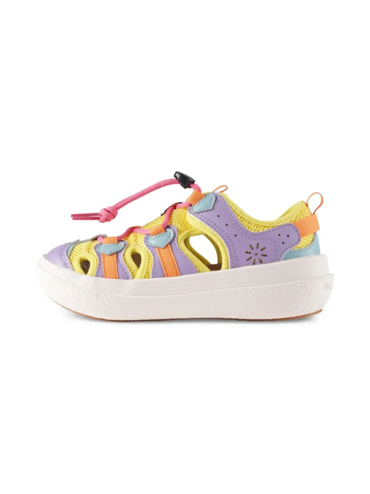 FLOWER MOUNTAIN KIDS メッシュパネル付きレースアップスニーカー - イエロー - 画像5