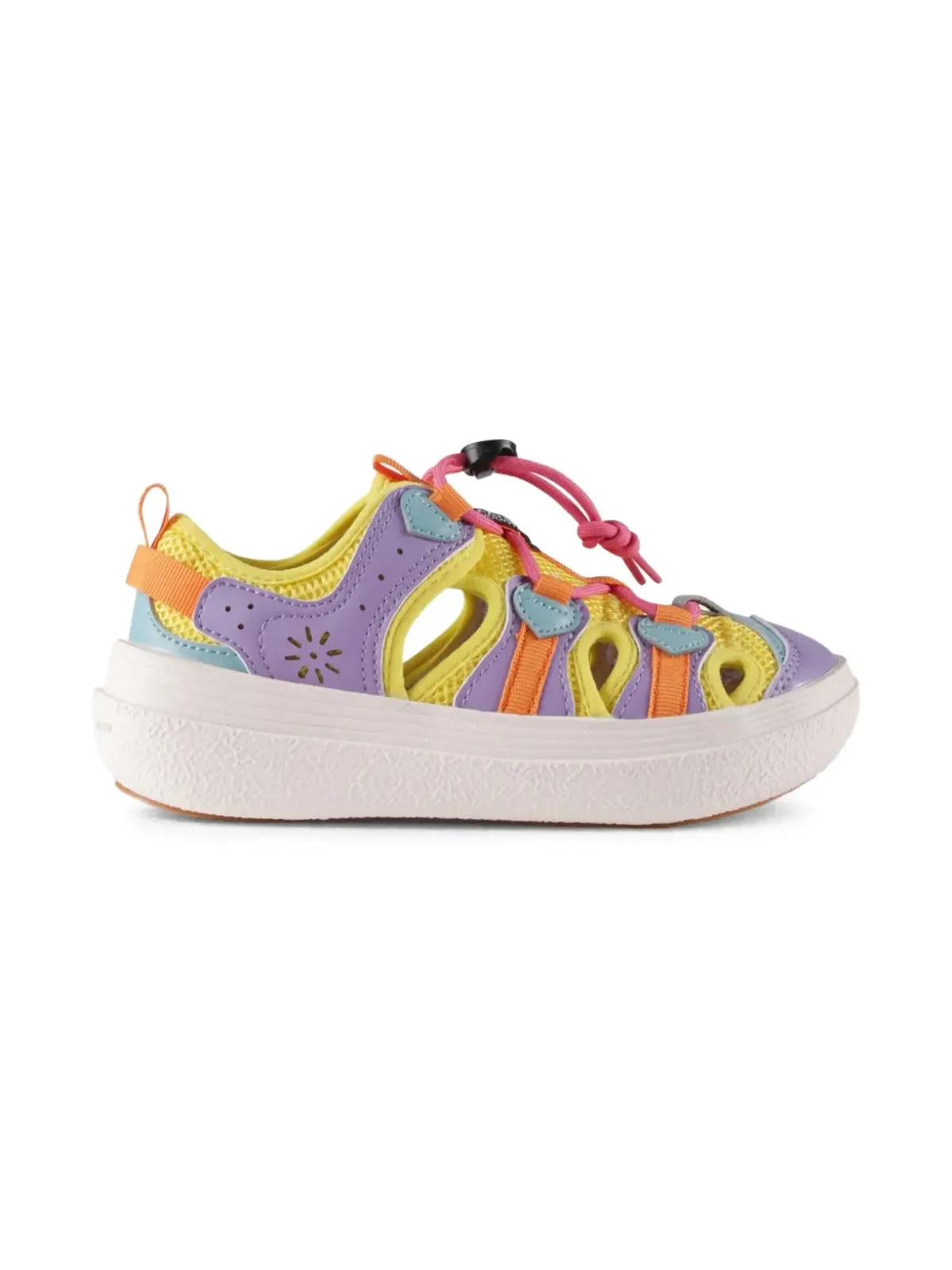 FLOWER MOUNTAIN KIDS メッシュパネル付きレースアップスニーカー - イエロー - 画像2