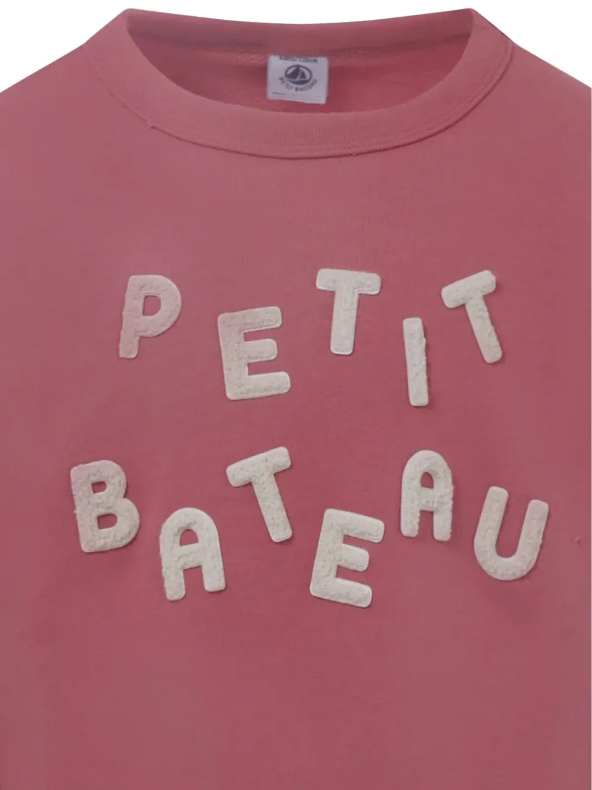 Petit Bateau 刺繍ロゴ入り コットン スウェットシャツ - ピンク - 画像3