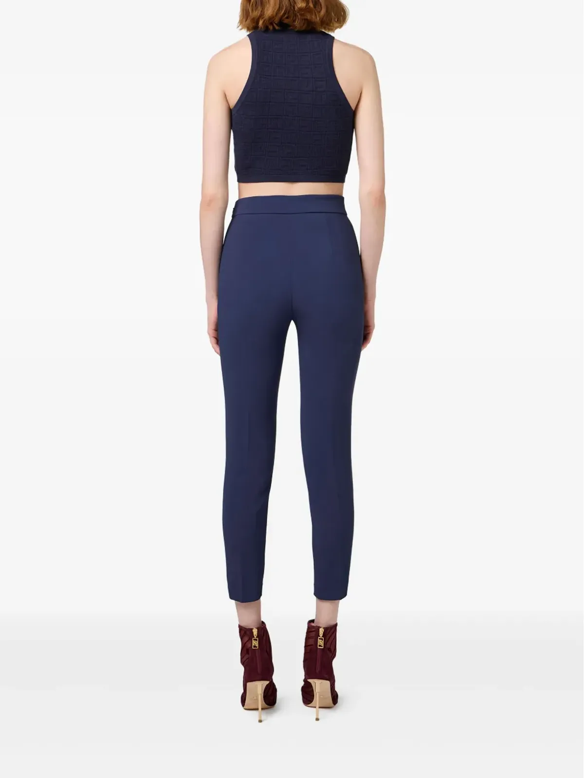 Elisabetta Franchi ロゴメッシュトップ - 画像3