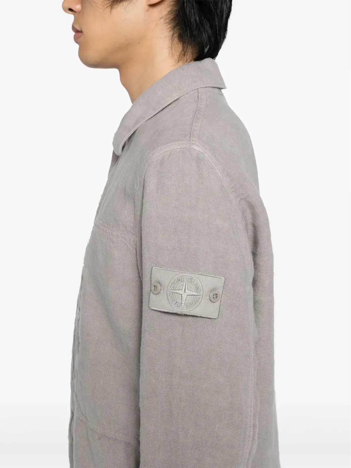 Stone Island リネン シャツ - グレー - 画像5