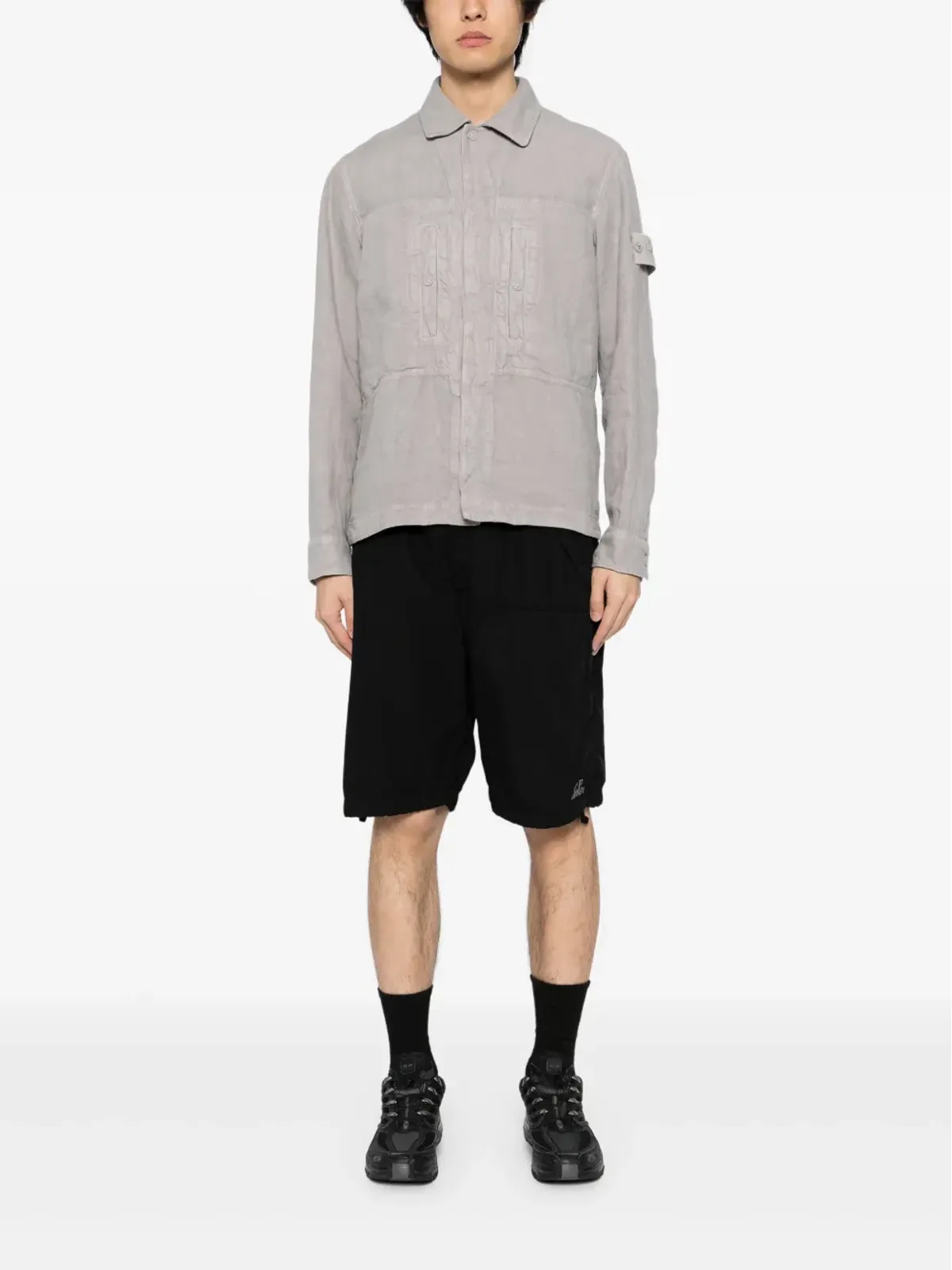 Stone Island リネン シャツ - グレー - 画像2