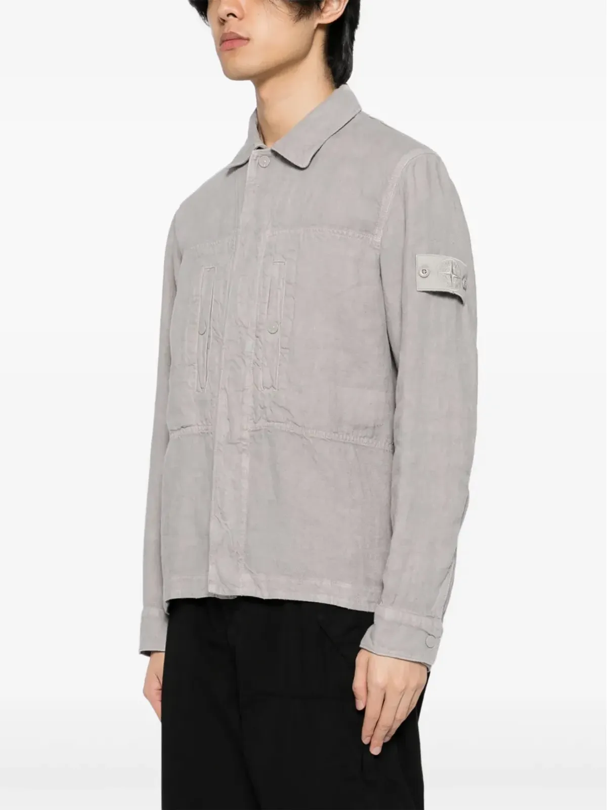 Stone Island リネン シャツ - グレー - 画像3