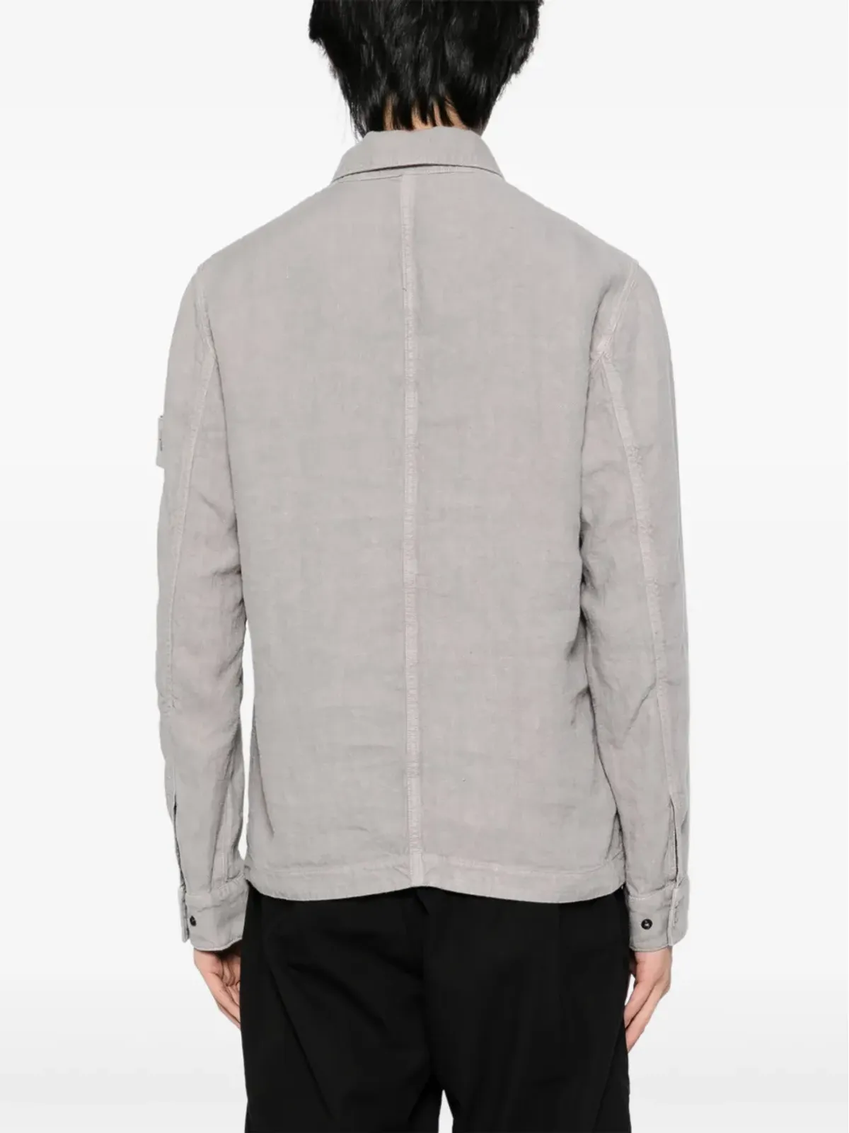 Stone Island リネン シャツ - グレー - 画像4