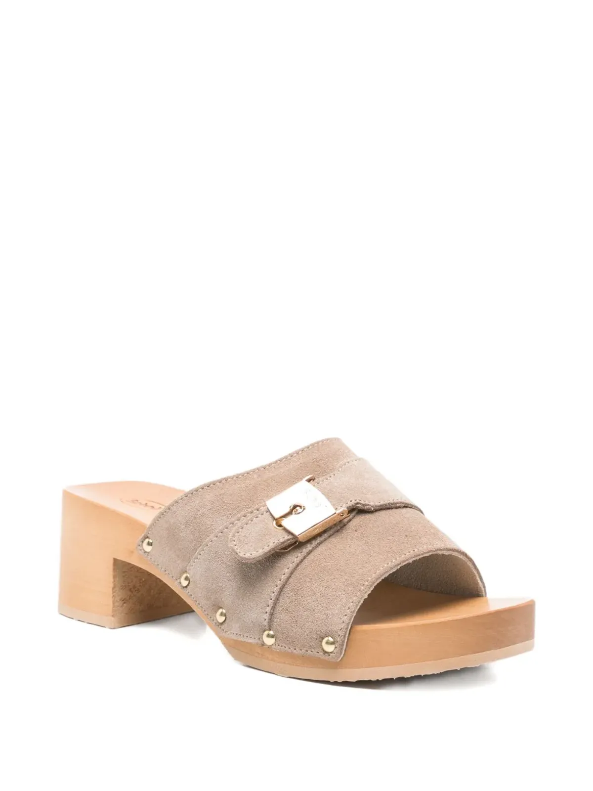 Scholl 60mm Pescura Sarah バックル付きスエードサンダル - 画像2
