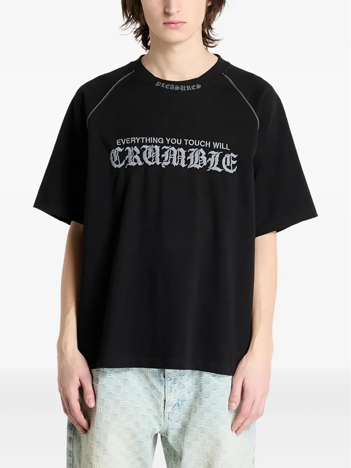 Pleasures クランブル ヘビーウェイト Tシャツ - ブラック - 画像1