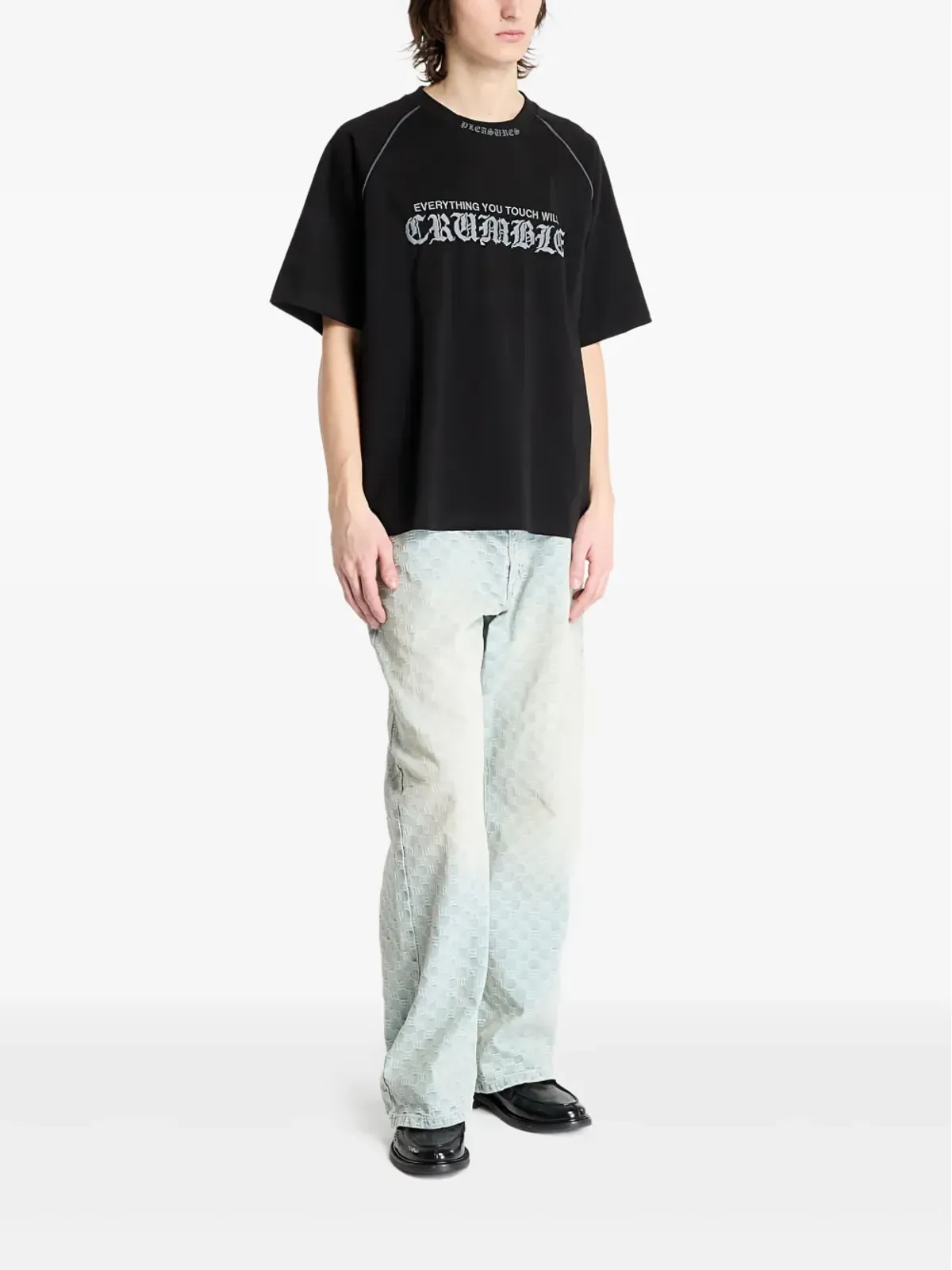 Pleasures クランブル ヘビーウェイト Tシャツ - ブラック - 画像2