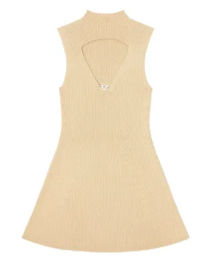 Diesel M-Oloni-Short keyhole-neck ribbed dress - Neutrals - サムネイル1
