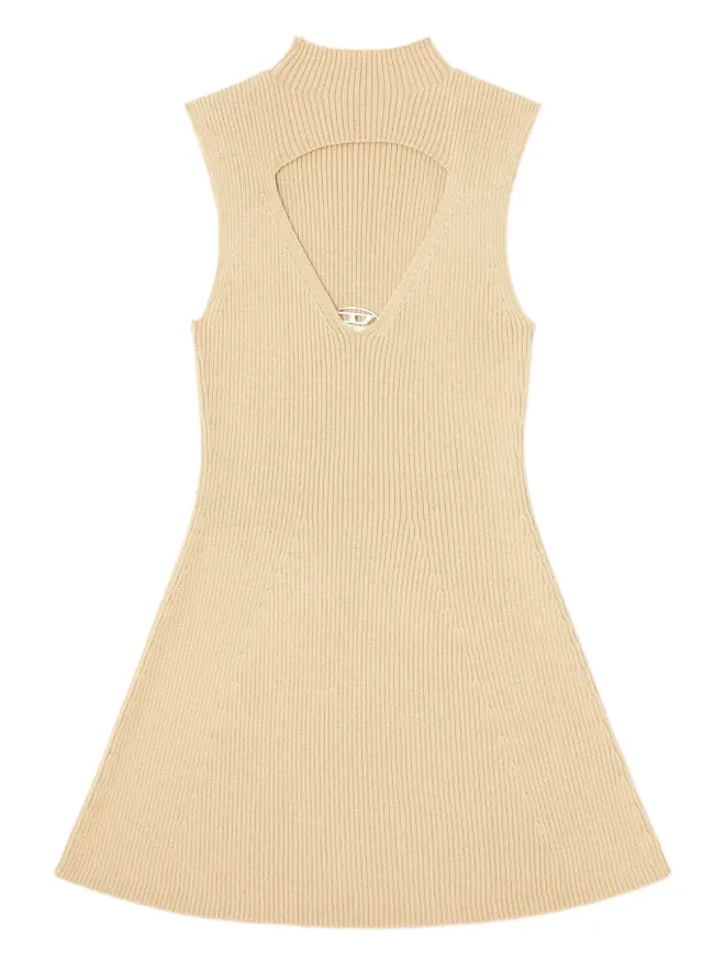 Diesel Diesel M-Oloni-Short keyhole-neck ribbed dress - Neutralsの商品画像