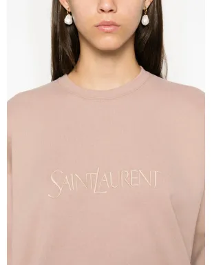 Saint Laurent ロゴ刺繍スウェットシャツ - ピンク - サムネイル5