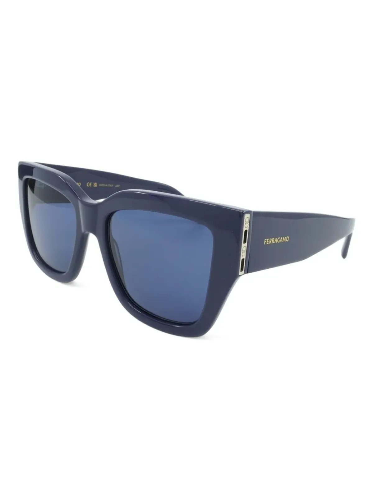 Ferragamo Eyewear スクエアフレームサングラス - ブルー - 画像2