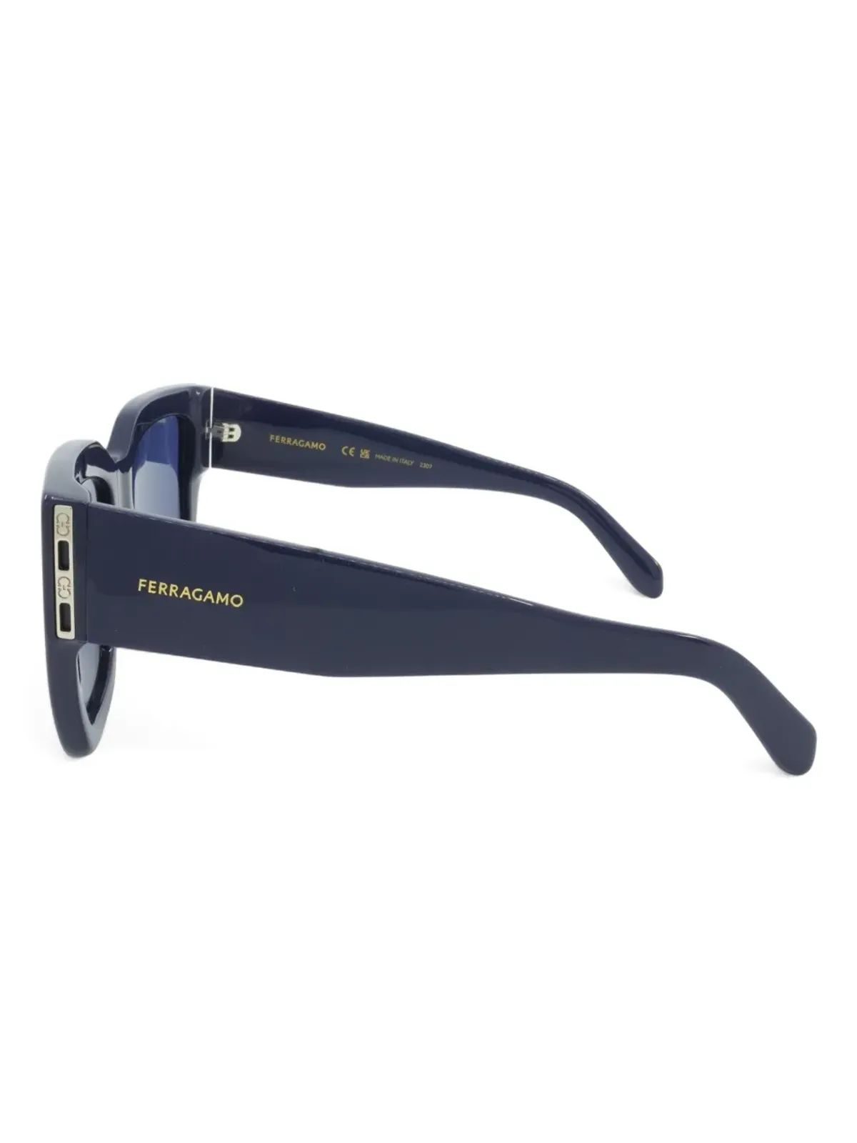 Ferragamo Eyewear スクエアフレームサングラス - ブルー - 画像3