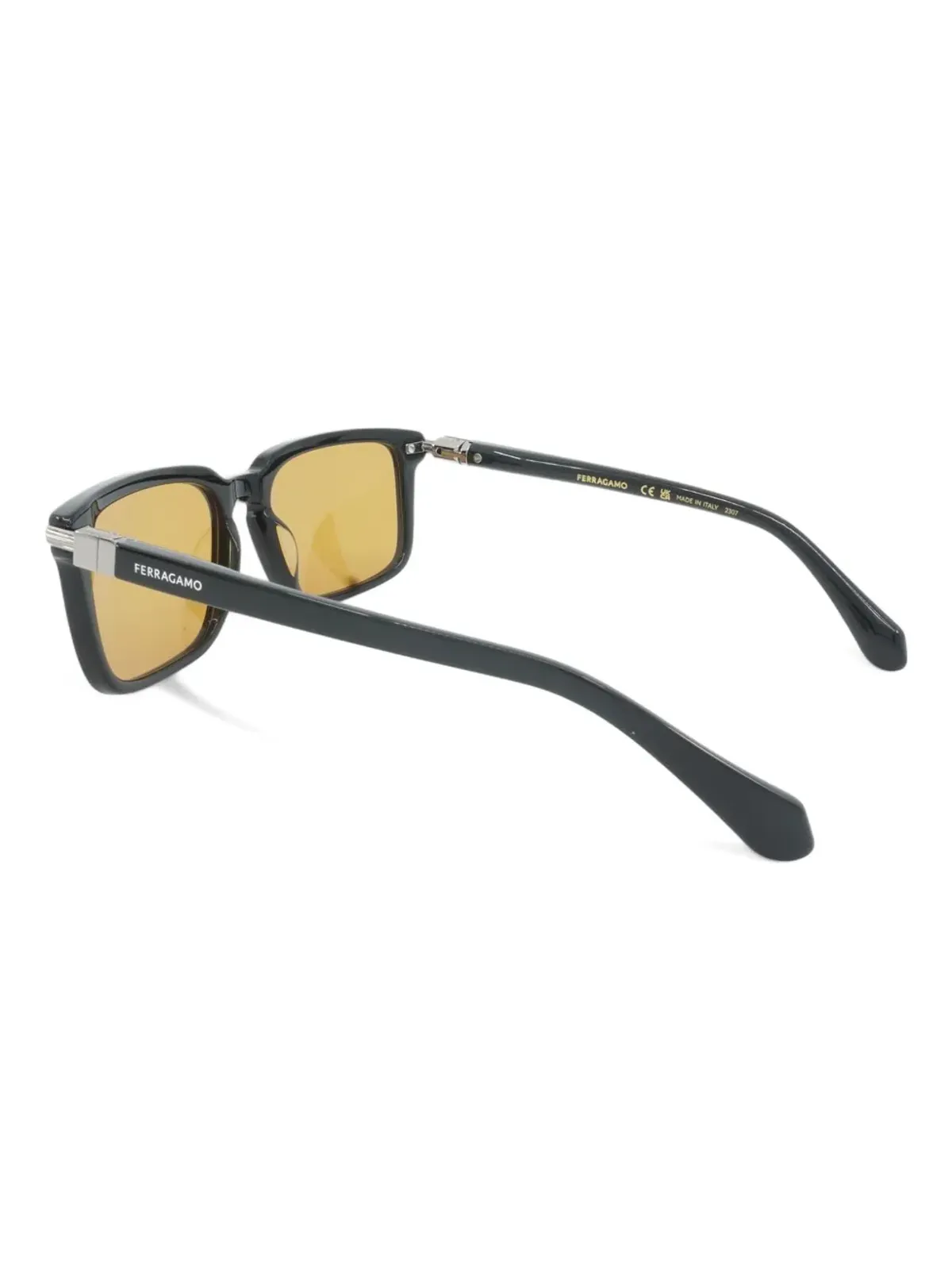 Ferragamo Eyewear スクエアフレーム ブラック サングラス - 画像3