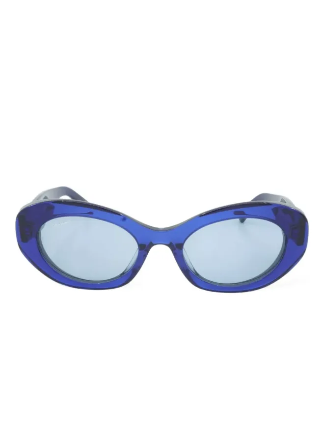 Ferragamo Eyewear Ferragamo Eyewear オーバルフレームサングラス - ブルーの商品画像