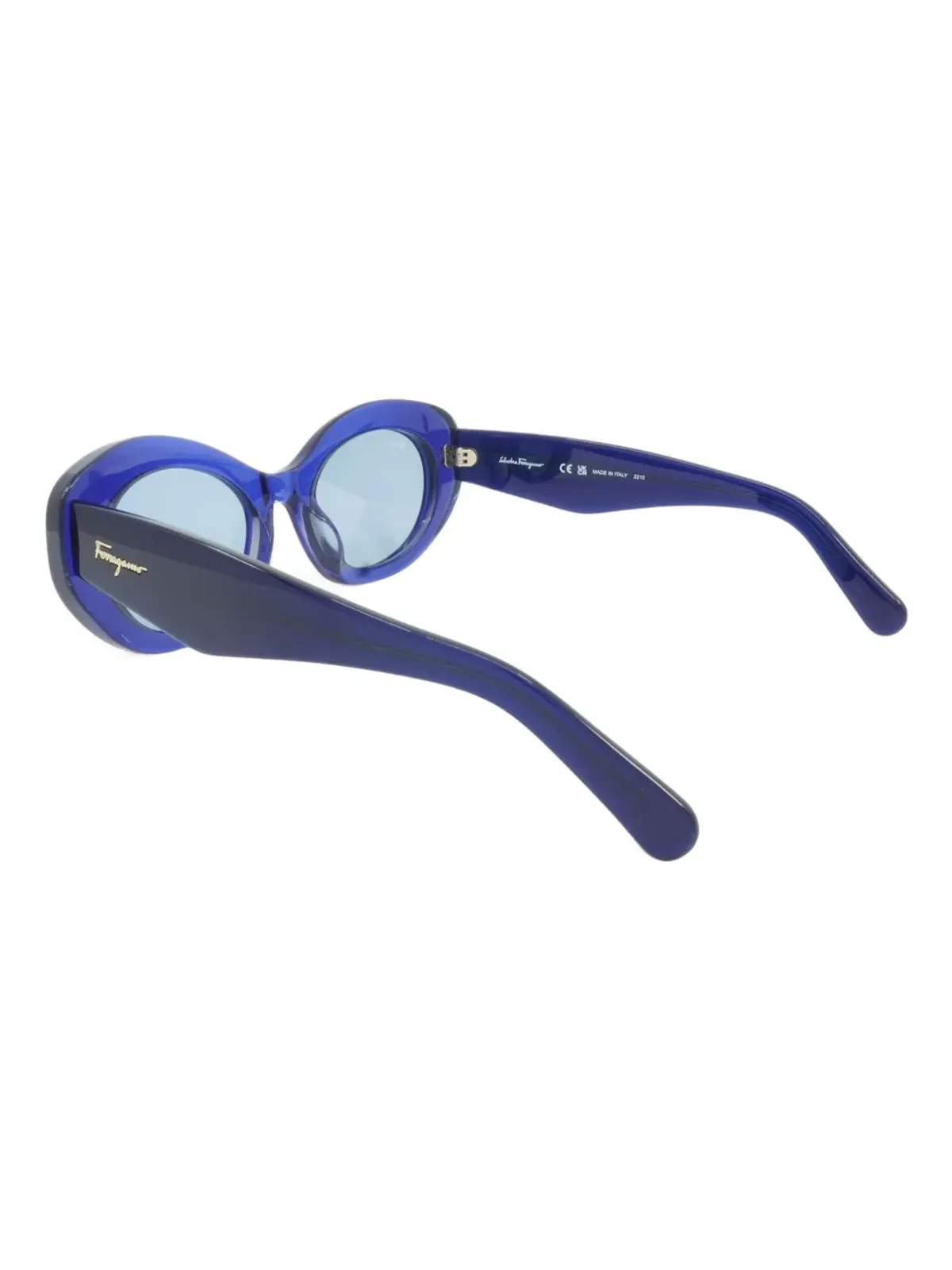 Ferragamo Eyewear オーバルフレームサングラス - ブルー - 画像3