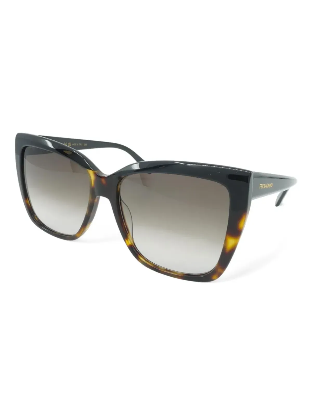 Ferragamo Eyewear 蝶型フレーム ブラック サングラス - 画像2