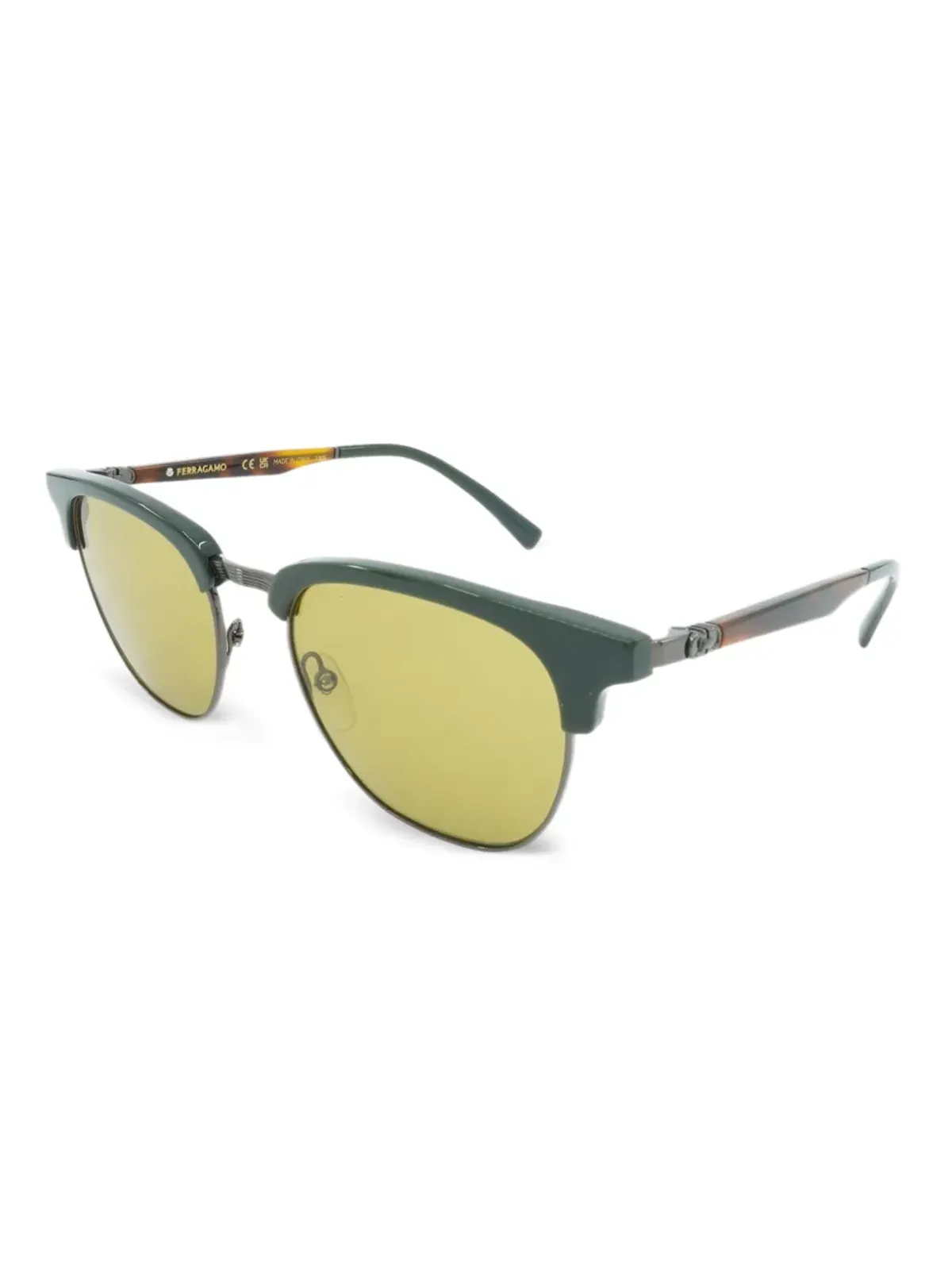 Ferragamo Eyewear クラブマスター・フレーム サングラス - グリーン - 画像2