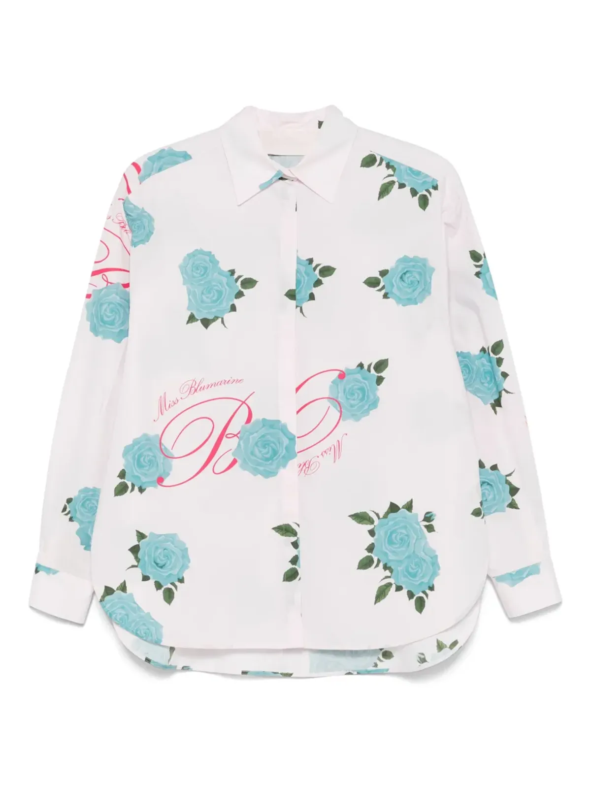 Miss Blumarine フローラルプリントシャツ ピンク - 画像1