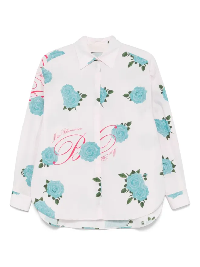 Miss Blumarine Miss Blumarine フローラルプリントシャツ ピンクの商品画像