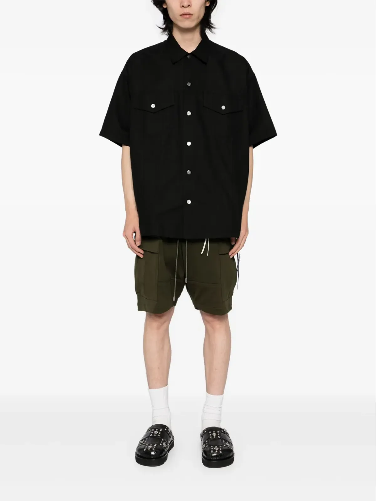 Mastermind Japan コットンシャツ ブラック - 画像2