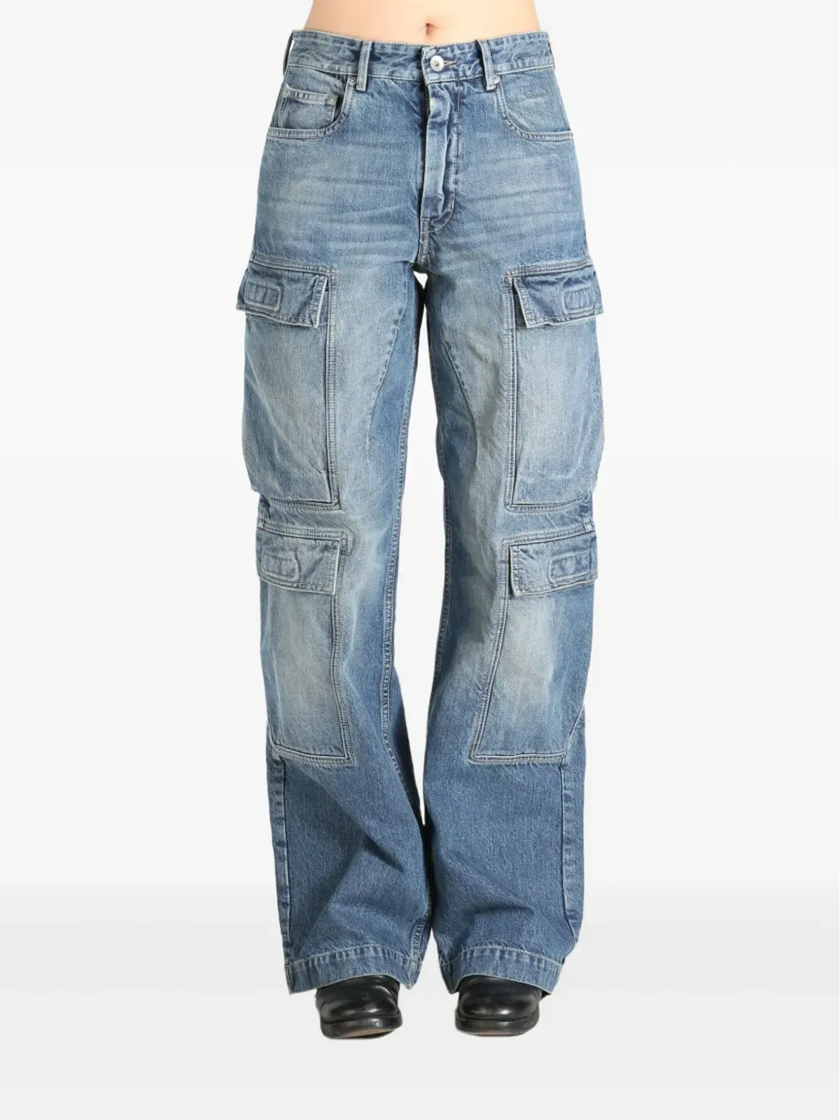 Rick Owens DRKSHDW カーゴジーンズ ブルー - 画像2