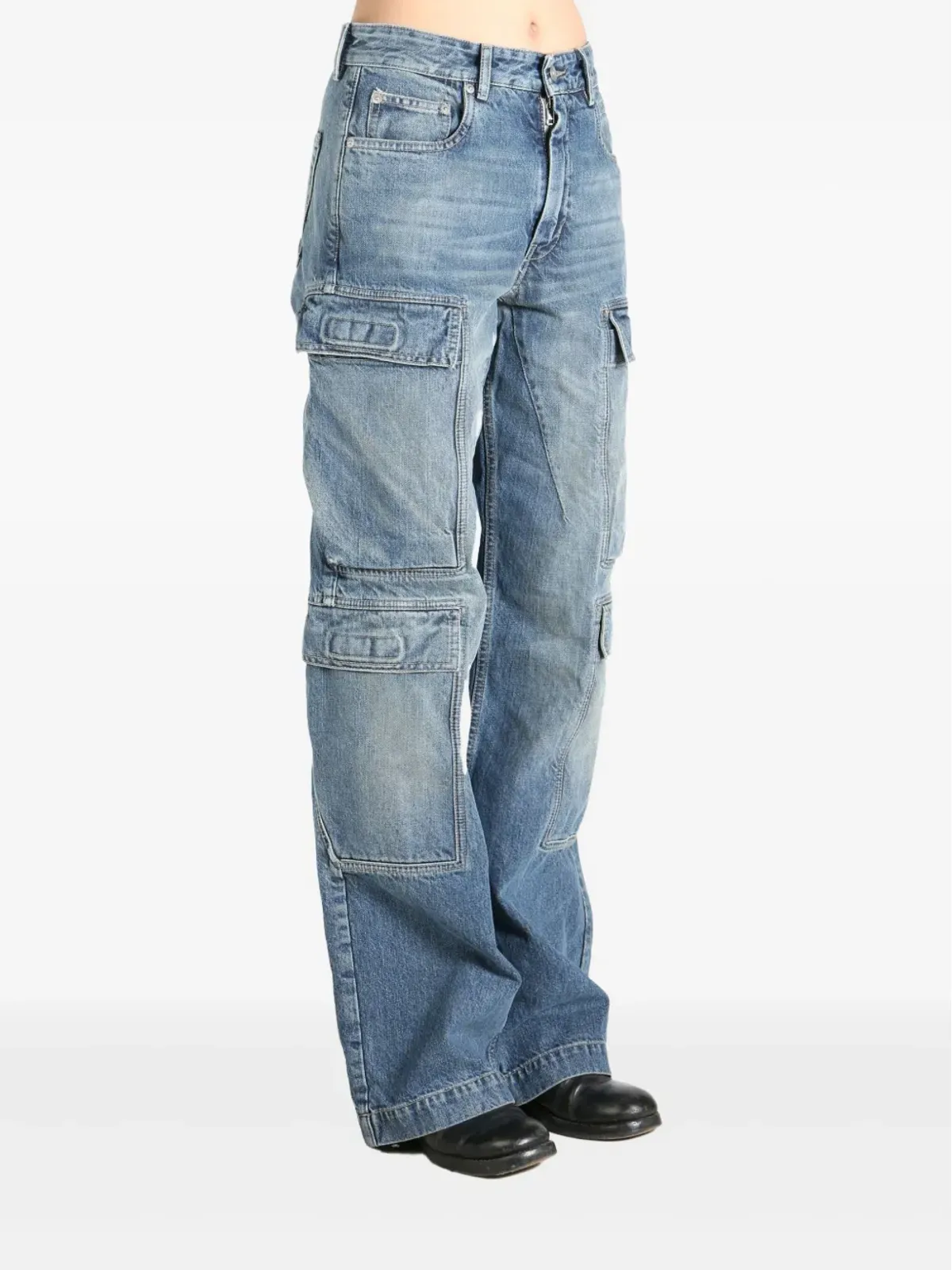 Rick Owens DRKSHDW カーゴジーンズ ブルー - 画像3