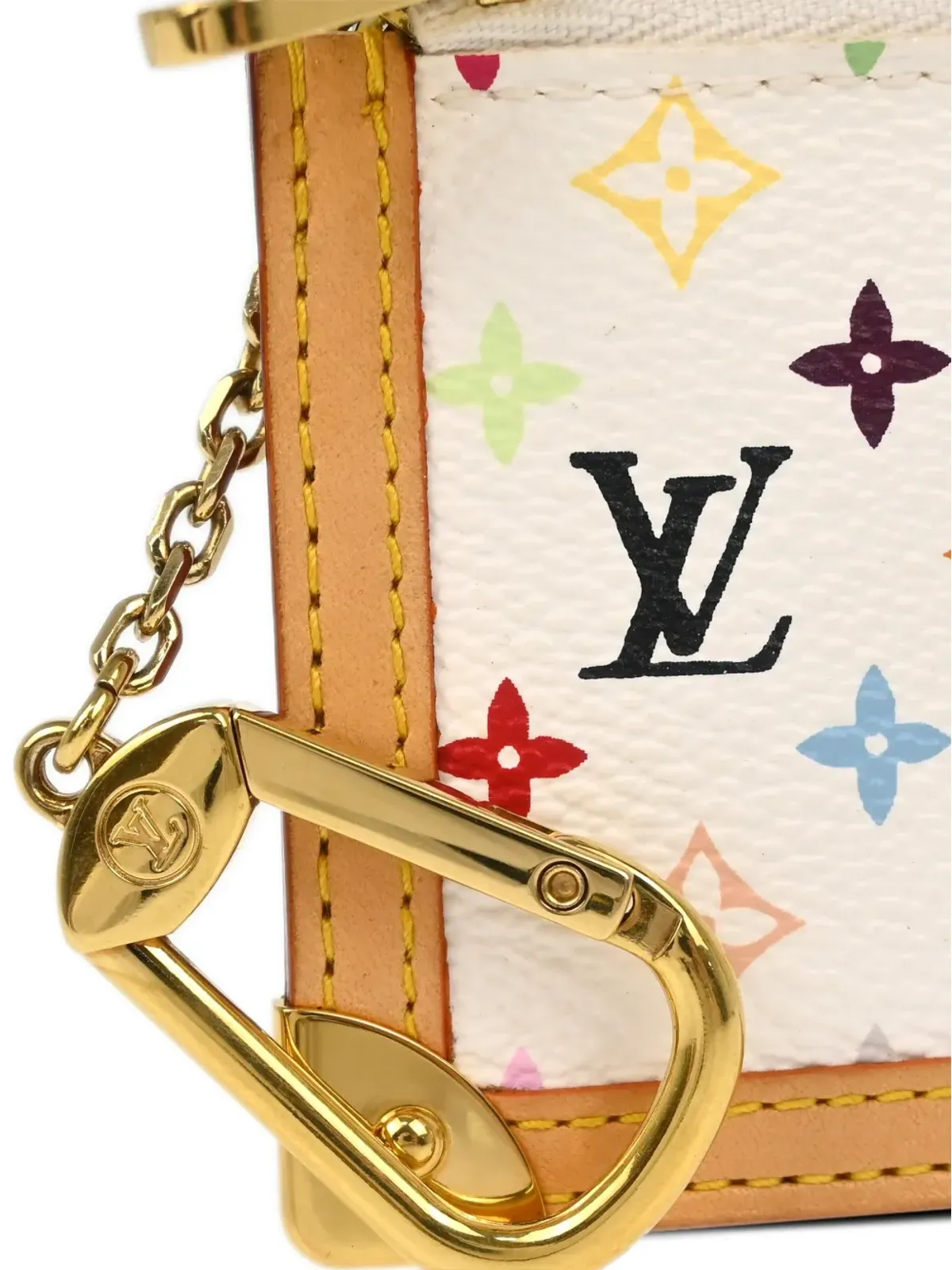 Louis Vuitton Pre-Owned x Takashi Murakami 2006 Pochette Clés coin purse - White - 画像3