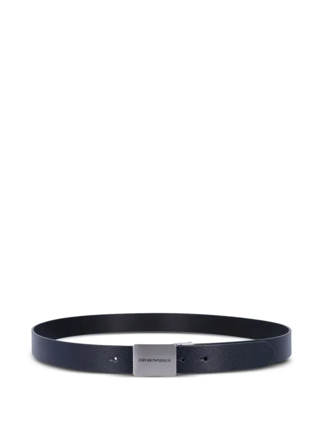 Emporio Armani Emporio Armani プレートレザーベルト - ブラックの商品画像