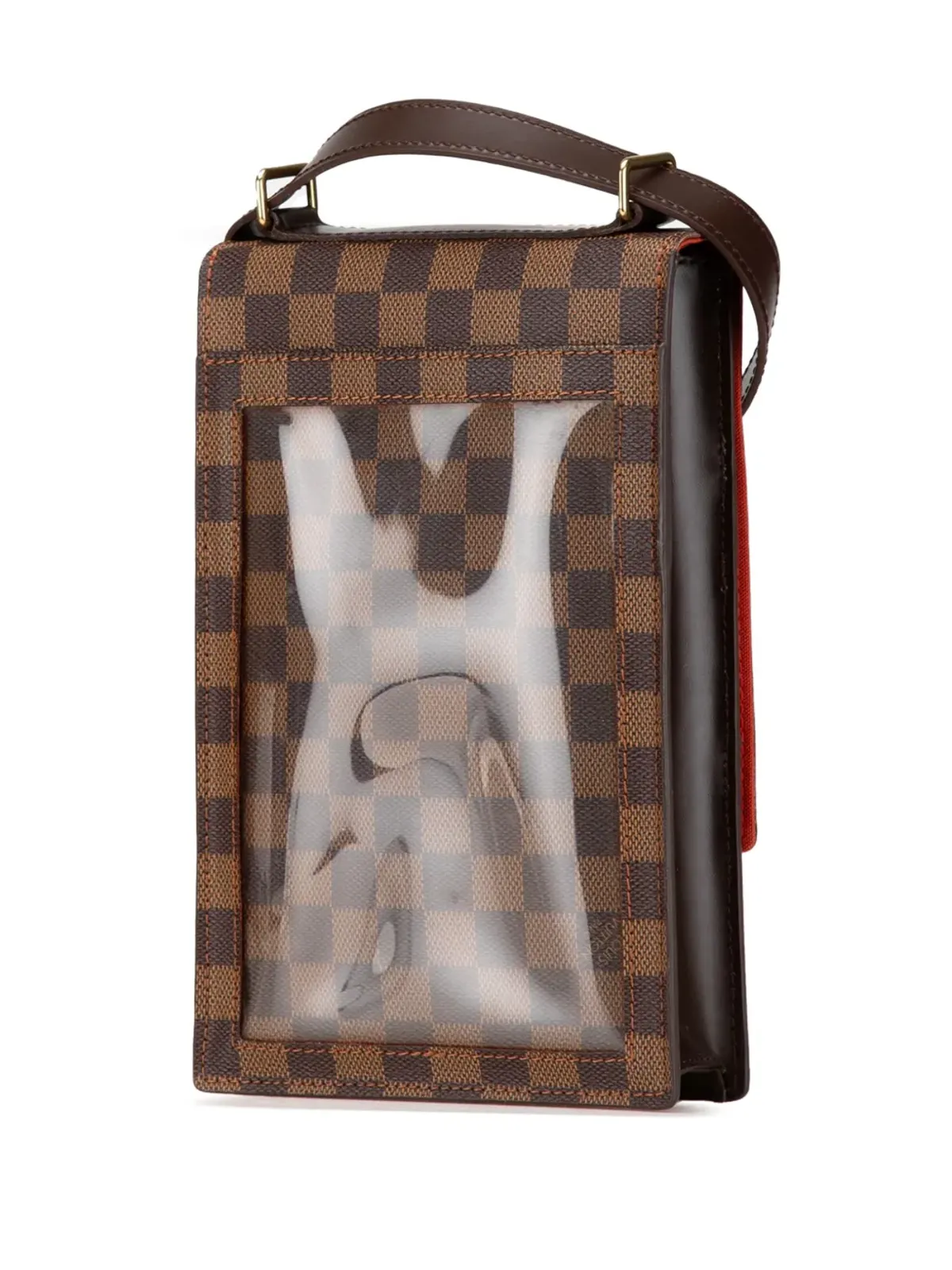 Louis Vuitton ビンテージ 2001 Damier Ebene Portobello クロスボディバッグ ブラウン - 画像2