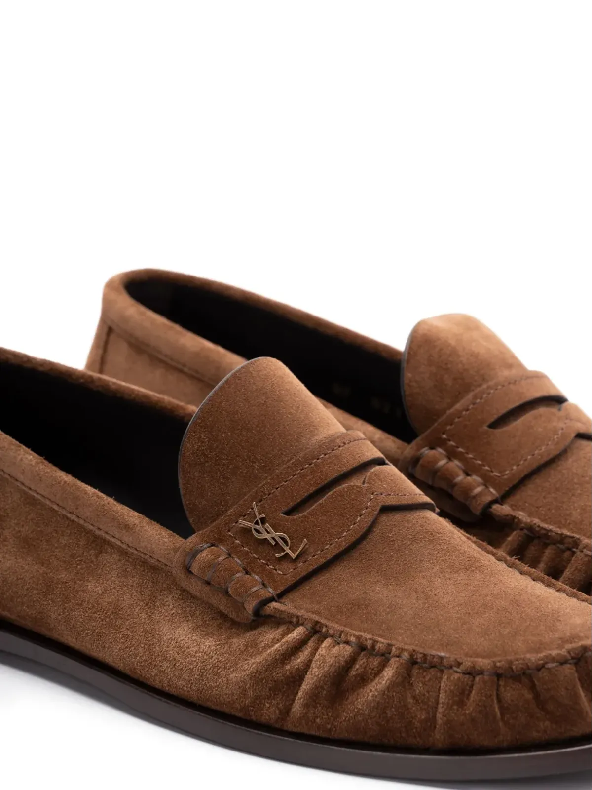 Saint Laurent スエード ローファー ブラウン - 画像2