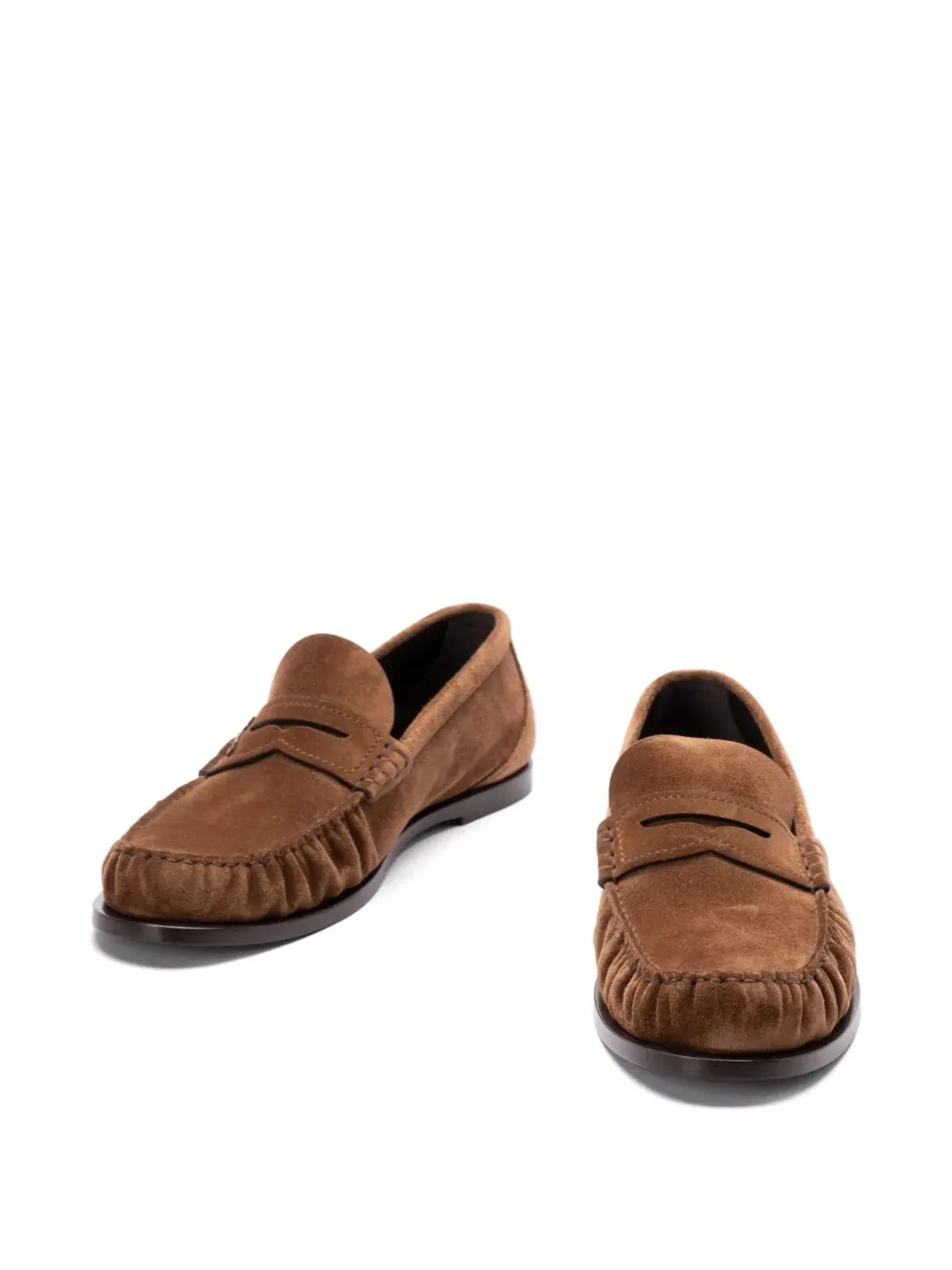 Saint Laurent スエード ローファー ブラウン - 画像4