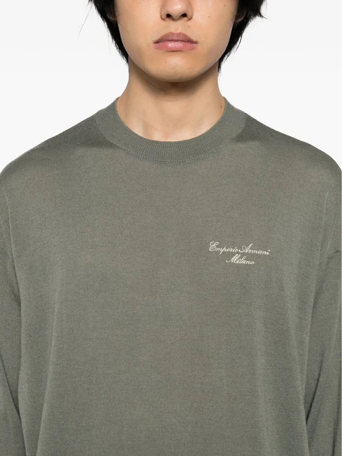 Emporio Armani 刺繍ロゴ入りトップス グリーン - 画像4