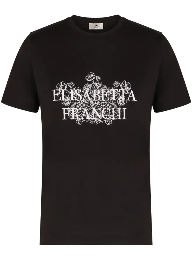 Elisabetta Franchi Elisabetta Franchi ロゴ刺繍 Tシャツ - ブラックの商品画像