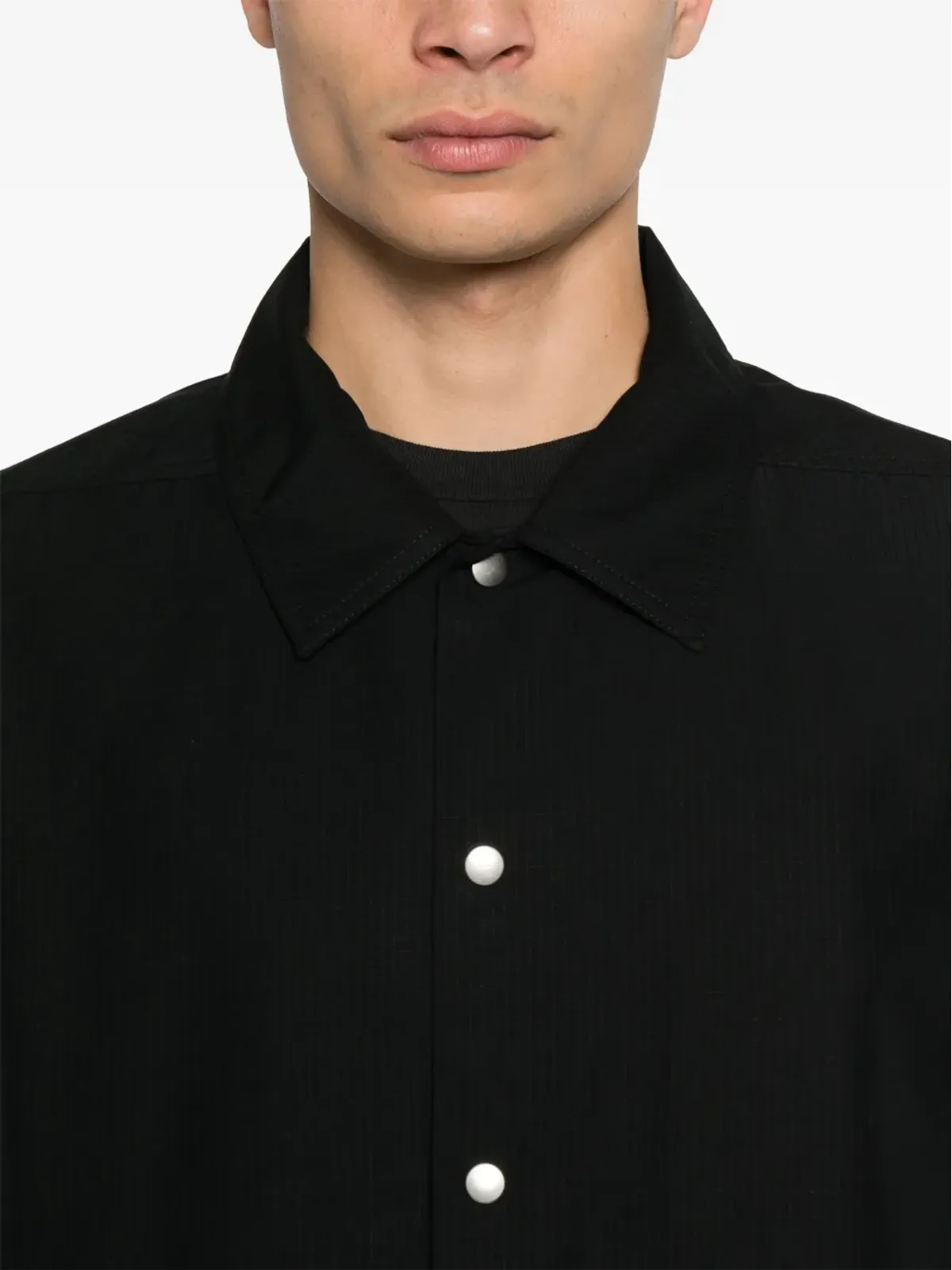 Rick Owens DRKSHDW リップストップオーバーシャツ ブラック - 画像5