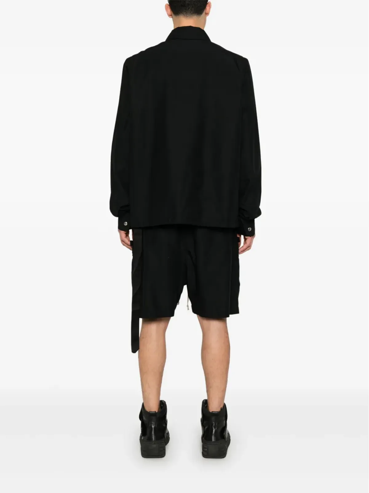 Rick Owens DRKSHDW リップストップオーバーシャツ ブラック - 画像4