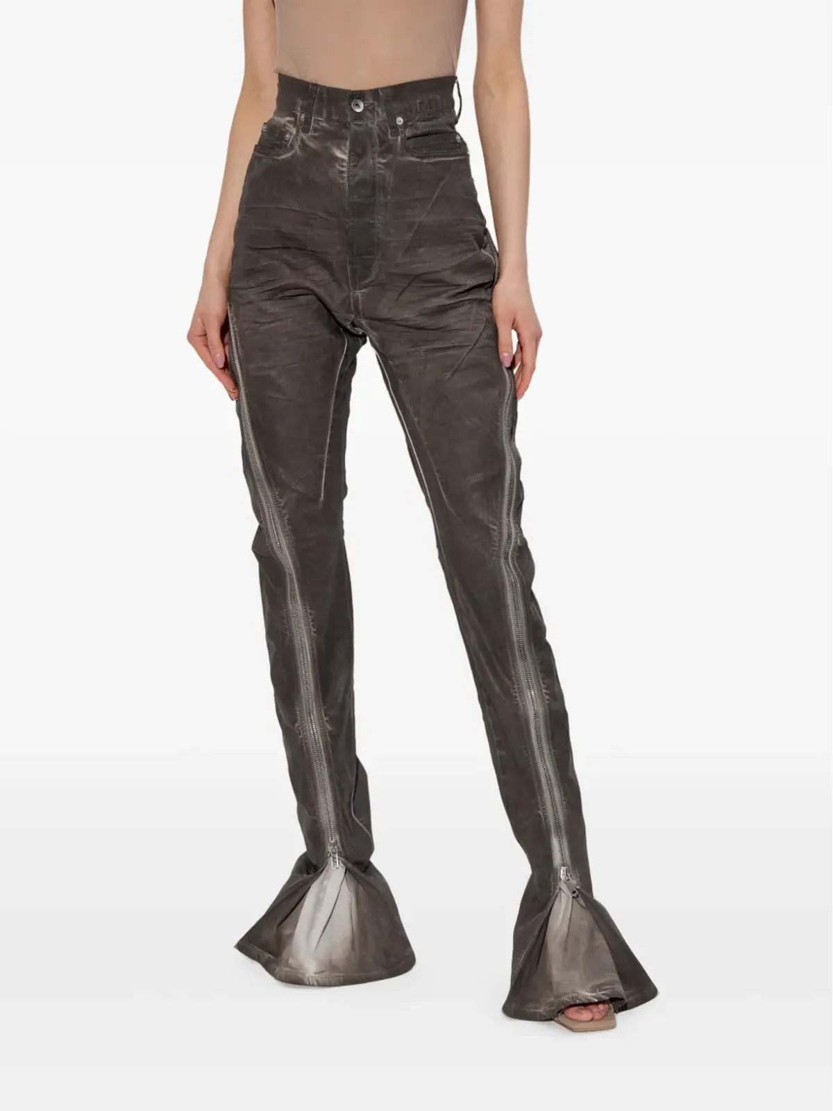 Rick Owens DRKSHDW フレアジーンズ - ブラウン - 画像3
