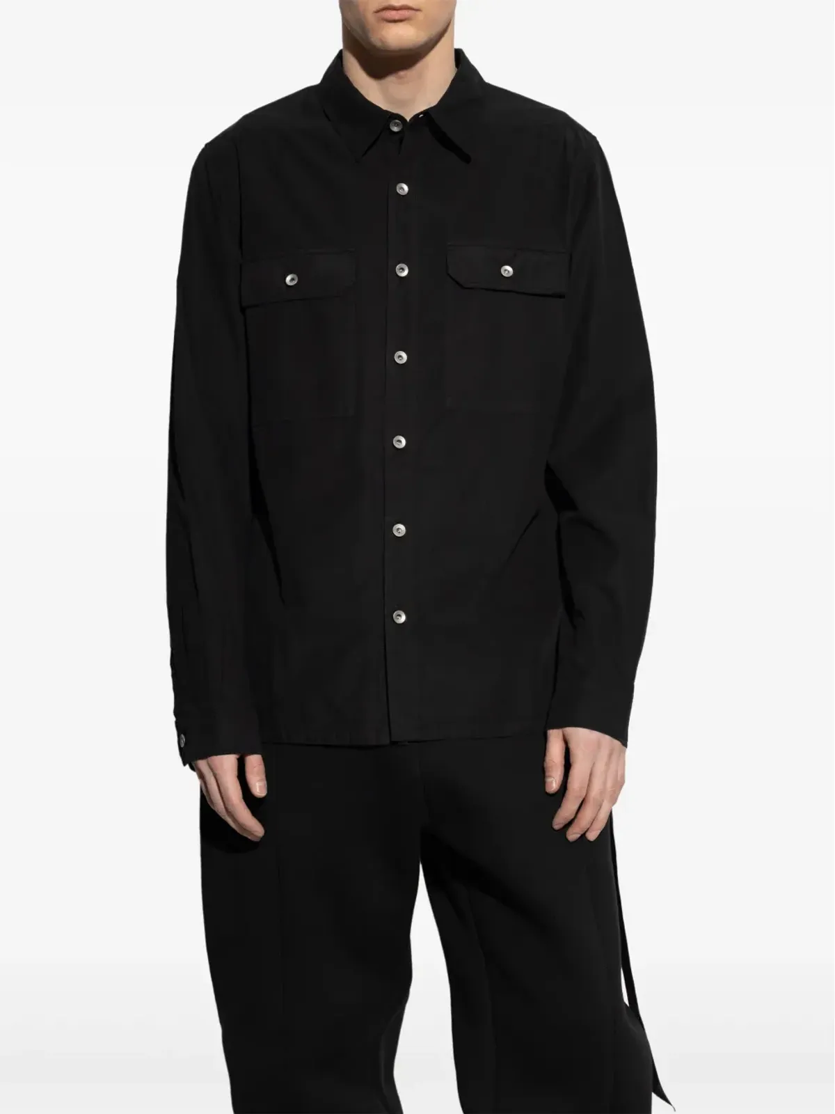 Rick Owens DRKSHDW ドローストリングシャツ - ブラック - 画像3