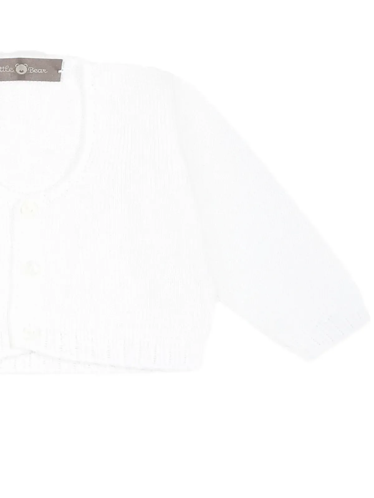 Little Bear コットンカーディガン - White - 画像3