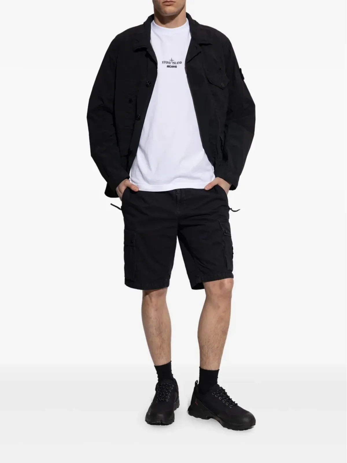 Stone Island しわ加工のマルチポケットシャツジャケット - 画像2