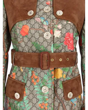 Gucci ビンテージ 2016年 花柄モチーフ トレンチコート - ニュートラルカラー - サムネイル3