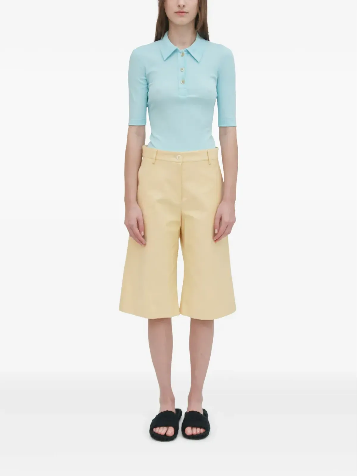 Rosetta Getty ボタン留めポロトップ - 画像2